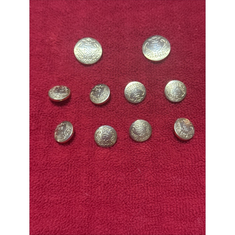 Jos A Bank 10-Gold Buttons Spare‎ Replacements For Suit Jacket Blazer Sport Coat